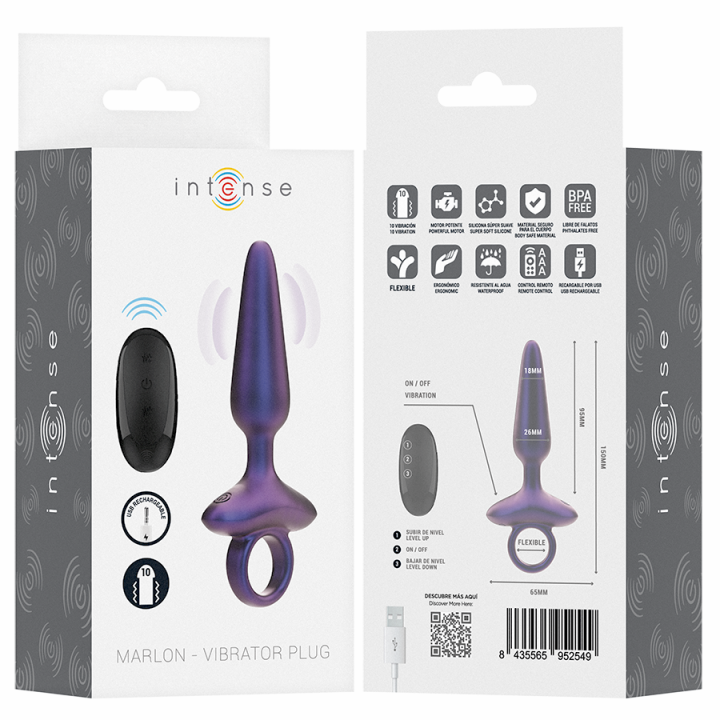Intense - Marlon Plug Anal Vibrant Modèle 4 Télécommande