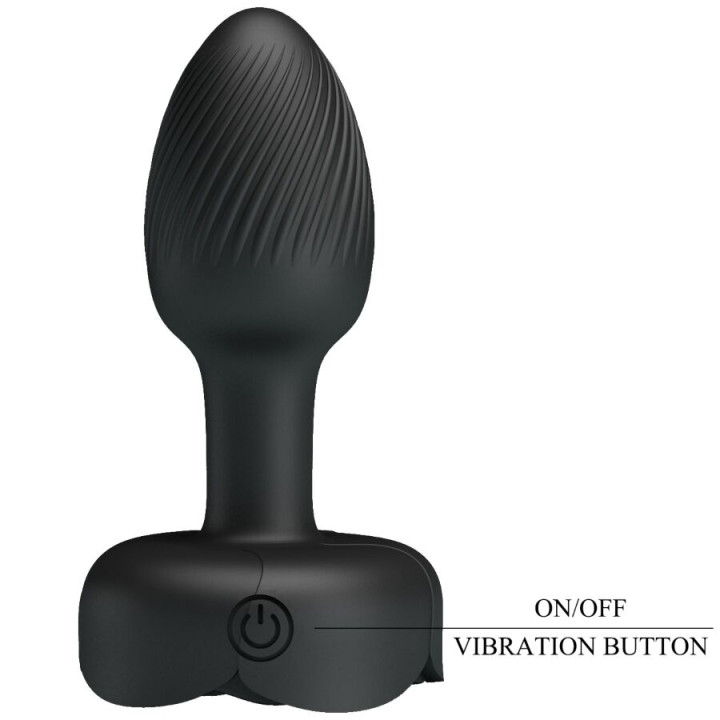 Pretty Love - Olman Anal Plug With Led Light Black 8.8 cm