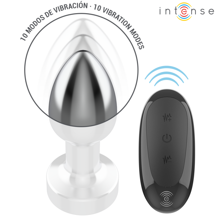 Intense - Anal Plug 10 Vibrations Metal With Remote Control s