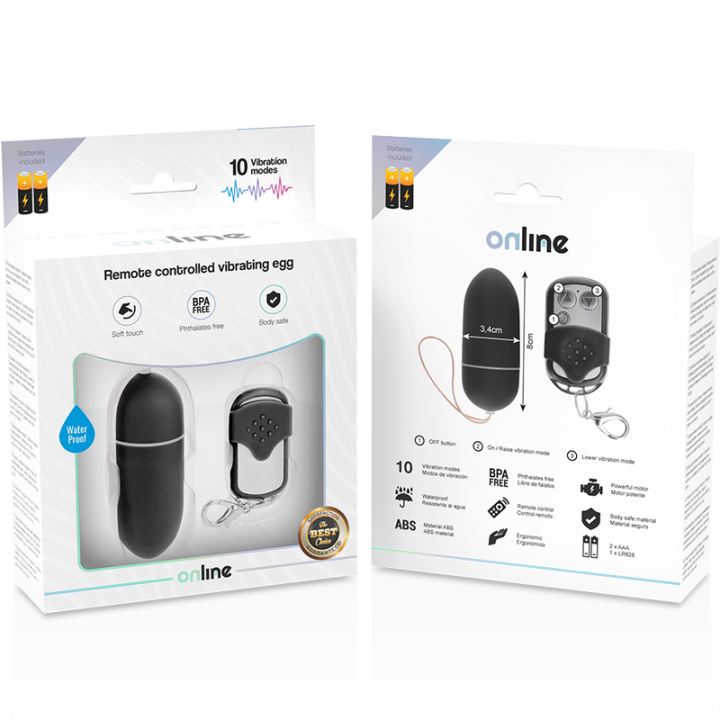 Online - Ovo Vibrante Com Controle Remoto l Preto