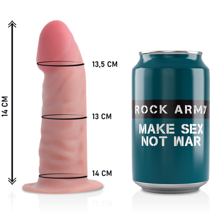 Rockarmy - Harnais + Gode Réaliste Tigre Double Densité 14 cm -o- 4.46 cm