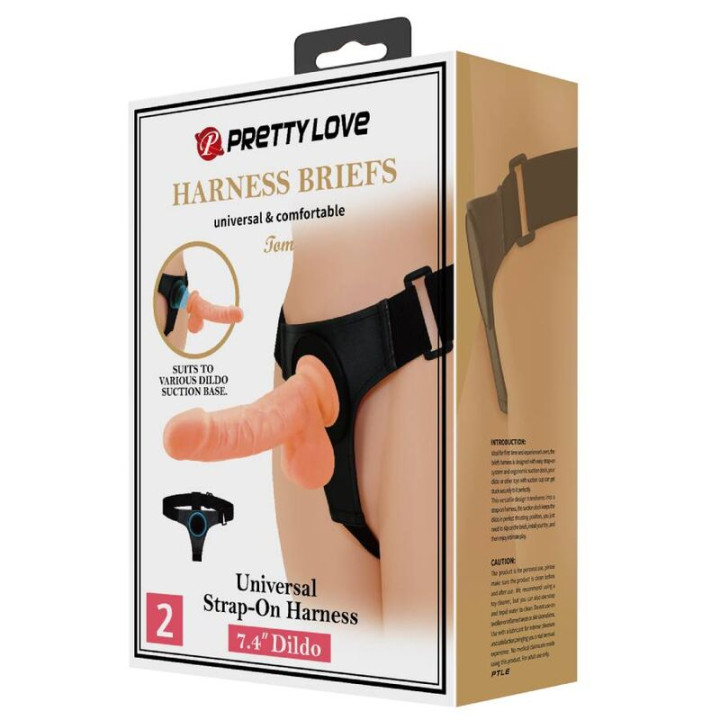 Pretty Love - Arnês Cuecas Arnês Universal Com Dildo Tom 20 cm Natural