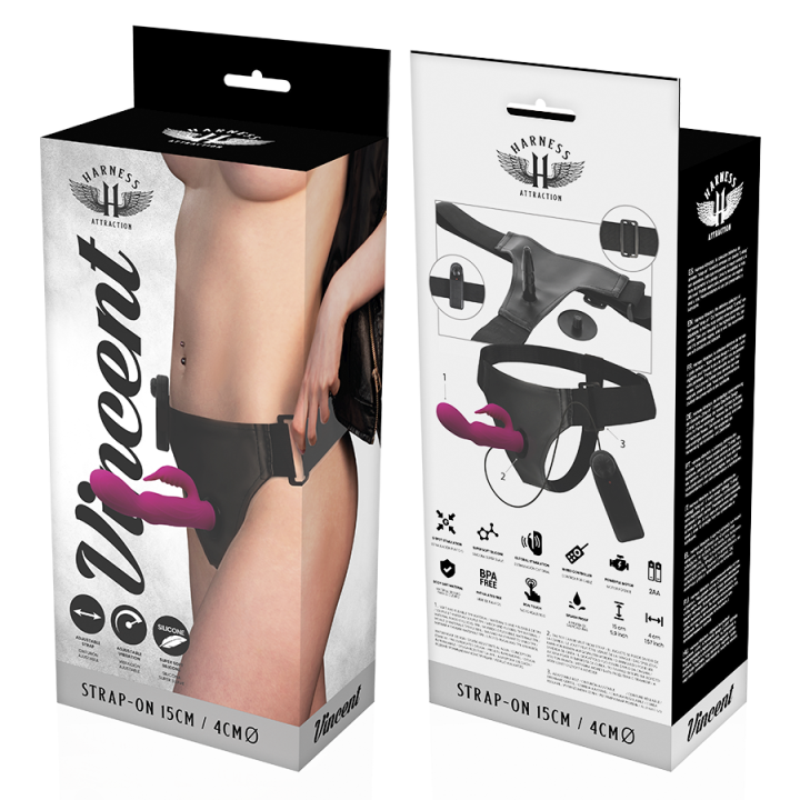 Harness Attraction - Rnes Vibratore Coniglio Vincent 15 cm -o- 4 cm