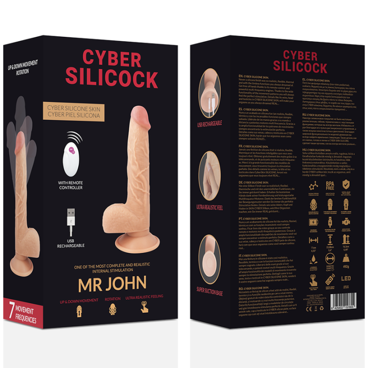 Cyber Silicock - Controle Remoto Realístico mr John 23.88 cm -o- 4.3 cm