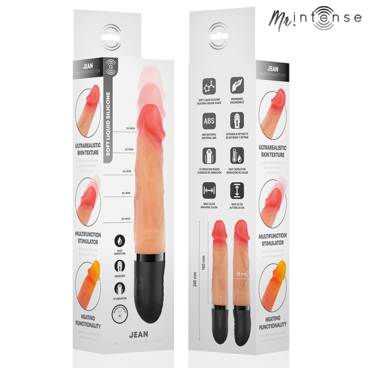Mr Intense - Vibrador Jean up&Amp;Down de Silicone Com Efeito de Calor 24 cm -ø- 3,8 cm