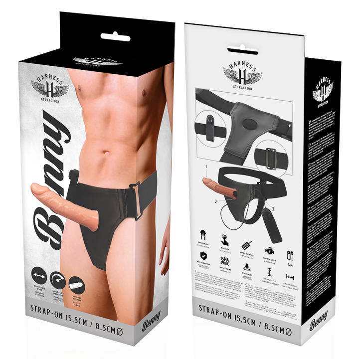 Harness Attraction - Rnes Hollow Benny Mit Vibrator 15 cm -o- 4.5 cm