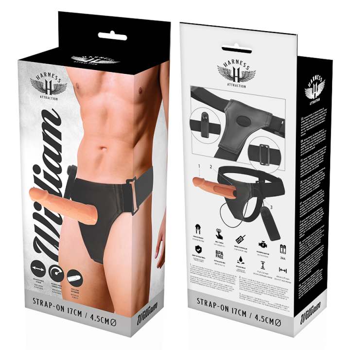 Harness Attraction - Willian Hollow Rnes With Vibrator 17 cm -o- 4.5 cm