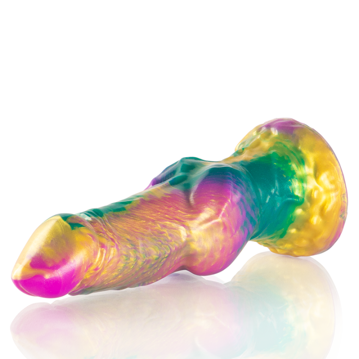 Epic - Iris Dildo Com Testículos de Prazer Arco-Íris