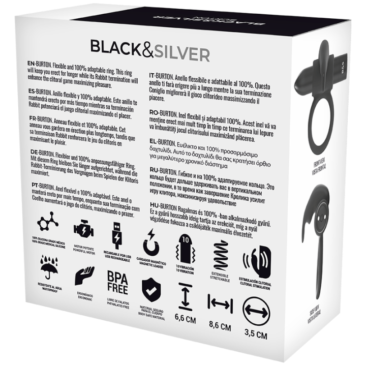 Black&Silver - Orologio Cockring Con Telecomando Burtonme