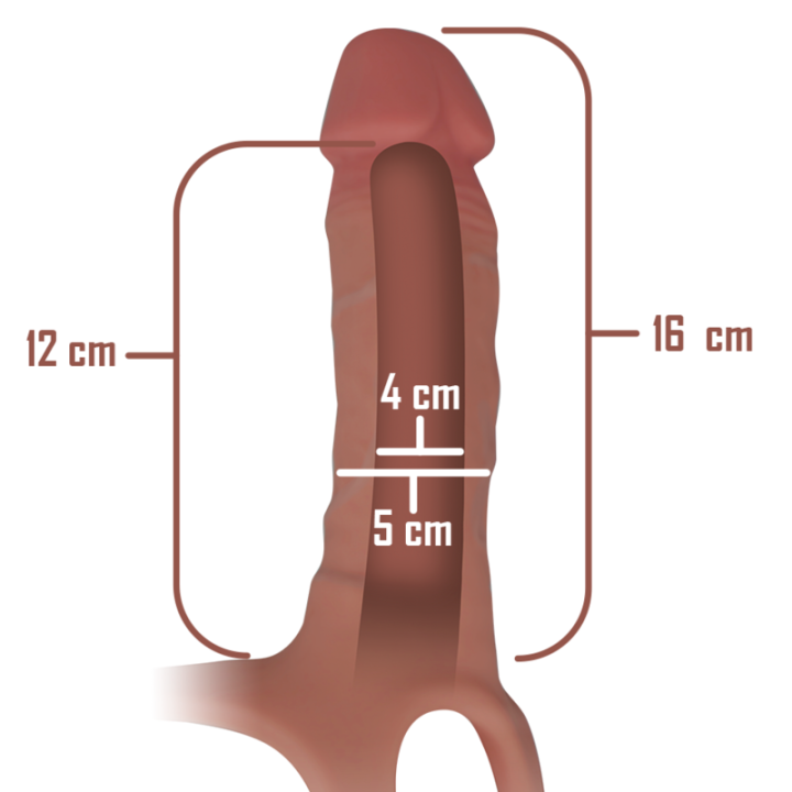 Intense - Arnês Oco Com Dildo de Silicone 16 x 3,5 cm
