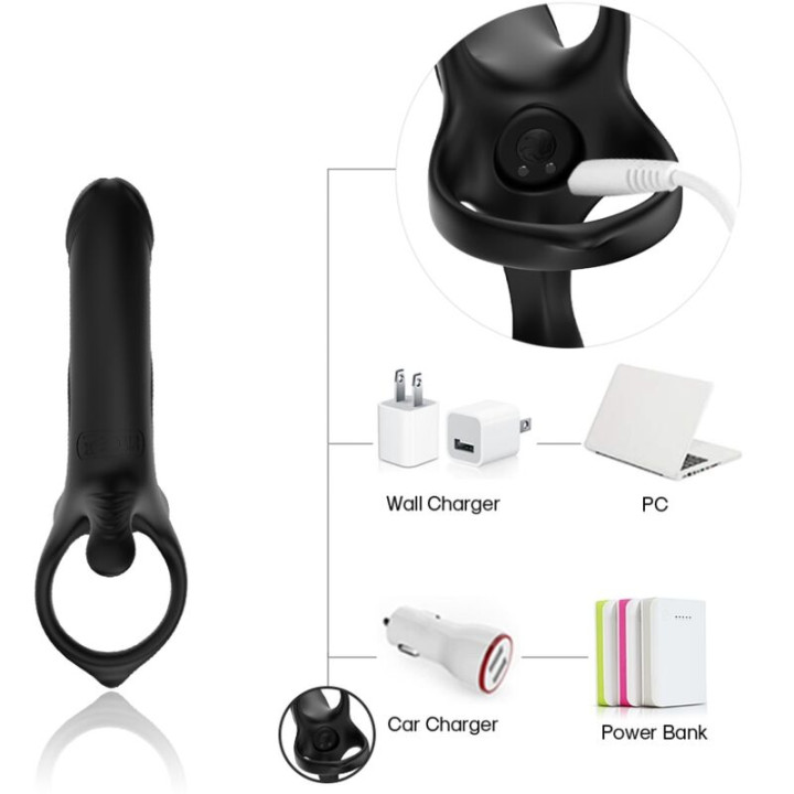Armony - Dildo Mit Ring & Vibrator Schwarz