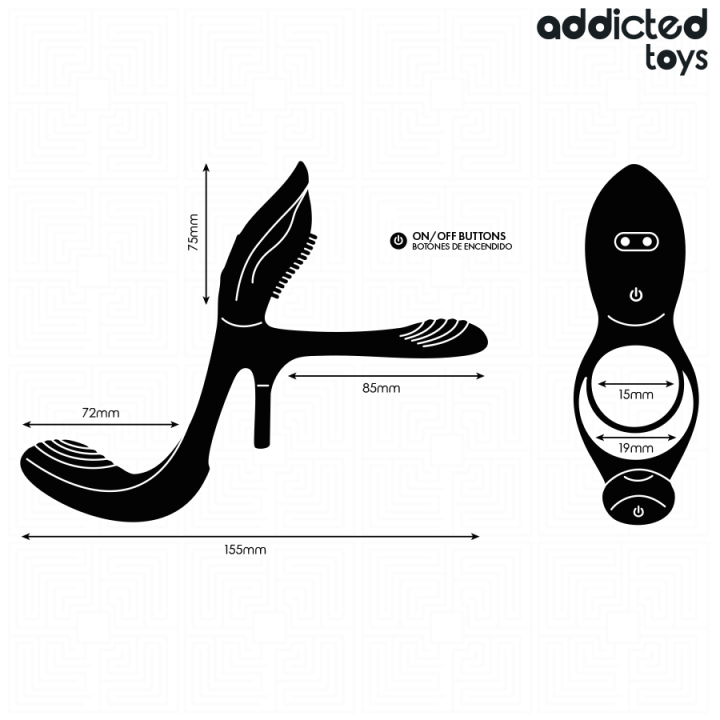 Addicted Toys - Doppio Anello Per Pene Con Stimolatore Clitorideo