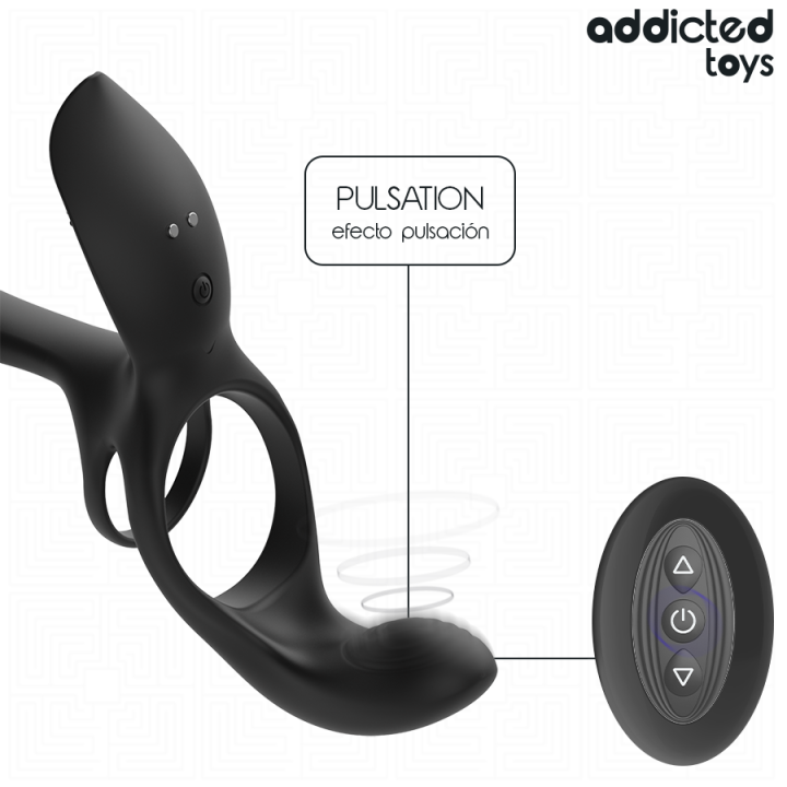 Addicted Toys - Doppio Anello Per Pene Con Stimolatore Clitorideo