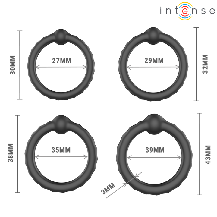 Intense - Michiel Set of 4 Penis Rings Model 10