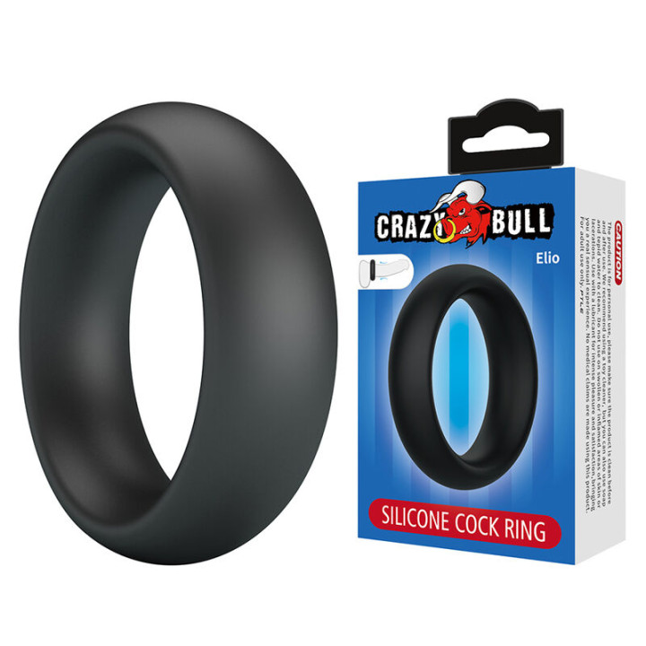 Crazy Bull - Elio Anneau Pénal en Silicone Noir