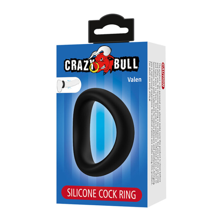 Crazy Bull - Valen Anillo Para Pene Ergonómico Silicona Negro