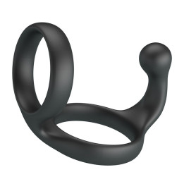 Crazy Bull - Florian Anillo Doble Para Pene y Testículos Silicona Negro