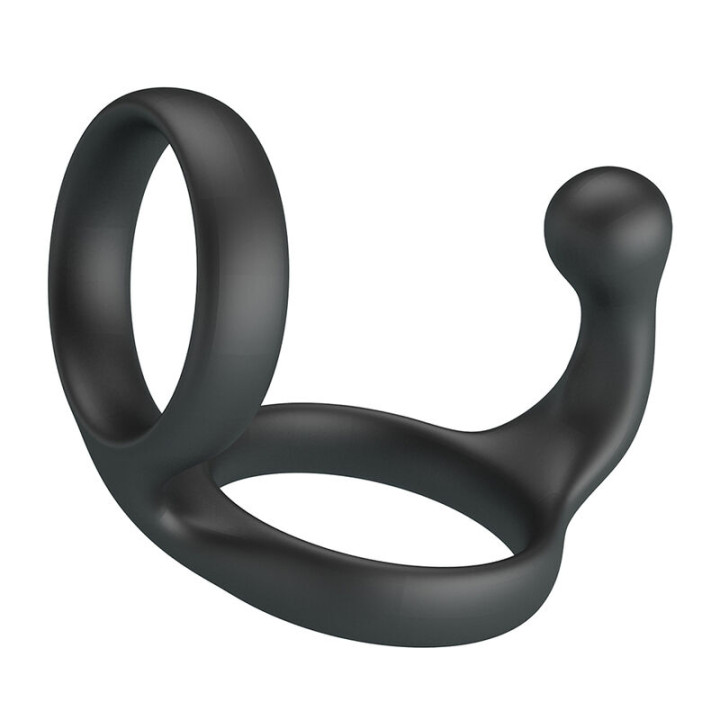 Crazy Bull - Florian Anillo Doble Para Pene y Testículos Silicona Negro