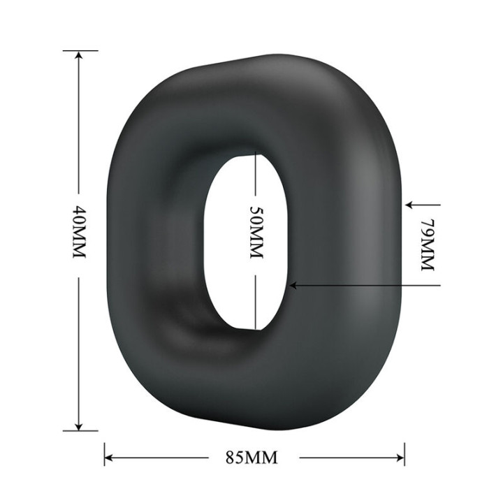 Crazy Bull - Anello Per Pene Walden in Silicone Super Morbido Nero