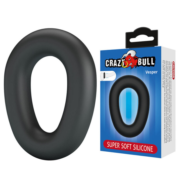 Crazy Bull - Vesper Super Soft Silicone Cock Ring Black