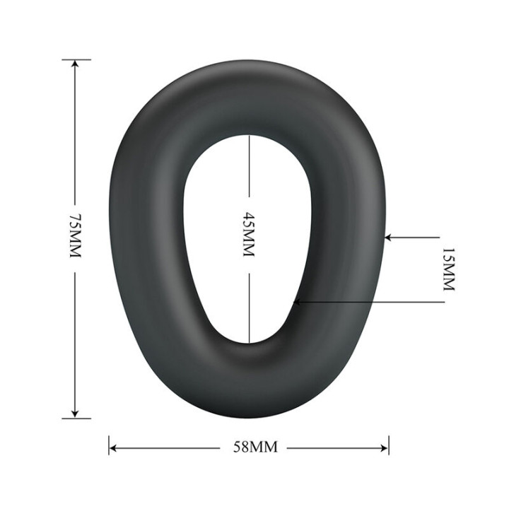 Crazy Bull - Vesper Anello Per Pene in Silicone Super Morbido Nero