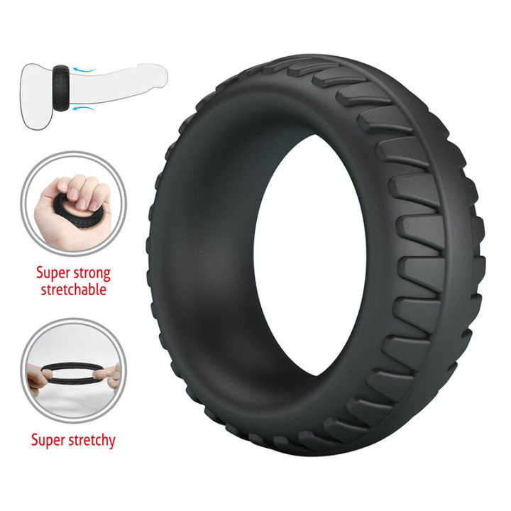 Crazy Bull - Merritt Textured Silicone Cock Ring Black