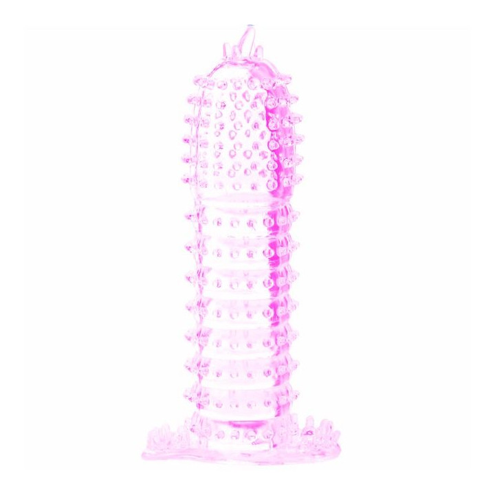 Baile - Funda Para Pene Con Puntos Estimulantes Rosa 14 cm