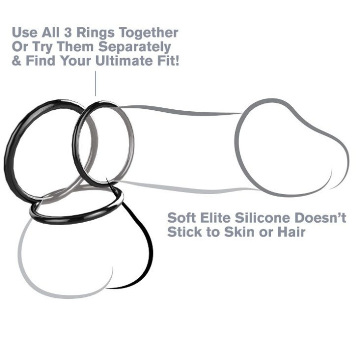 Fantasy c-Ringz - Conjunto de Estamina de 3 Anel de Silicone