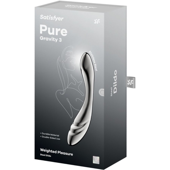 Satisfyer - Pure Gravity 3 Godemichet Double Extrémité en Acier Inoxydable