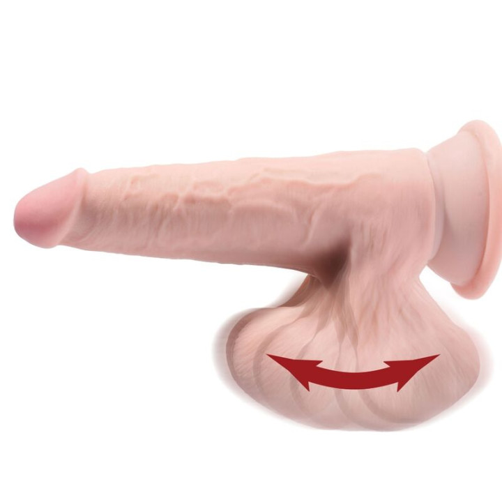 King Cock - Plus 3d Dildo Sfere Oscillanti 24.5 cm Pelle Chiara
