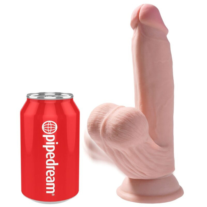 King Cock - Plus 3d Dildo Swinging Balls 15.2 cm Helle Haut