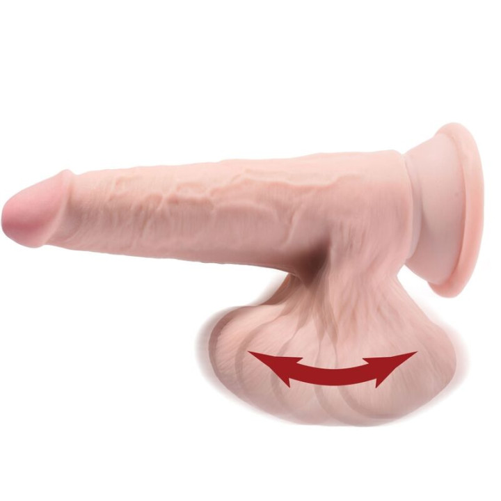King Cock - Plus 3d Dildo Swinging Balls 15.2 cm Helle Haut