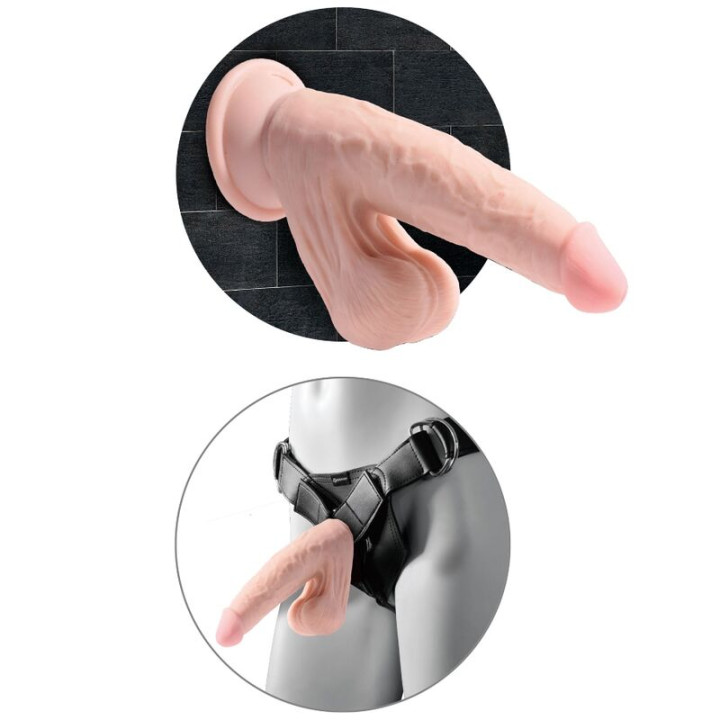 King Cock - Plus 3d Dildo Swinging Balls 15.2 cm Helle Haut