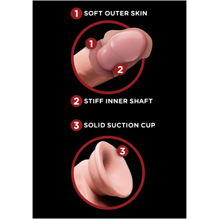 King Cock - Plus 3d Dildo Swinging Balls 15.2 cm Helle Haut