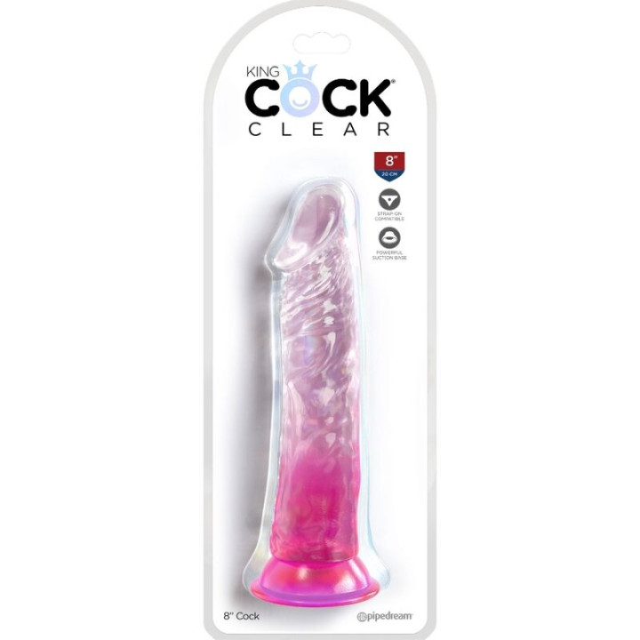 King Cock - Clear Realistic Penis 19.7 cm Pink
