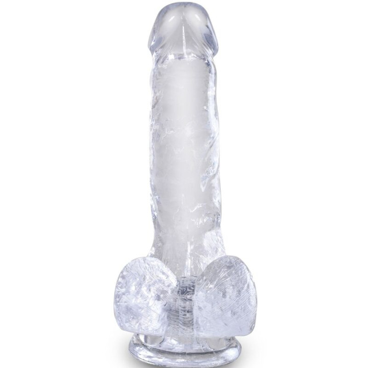 King Cock - Clear Pene Realistico Con Sfere 13.5 cm Trasparente