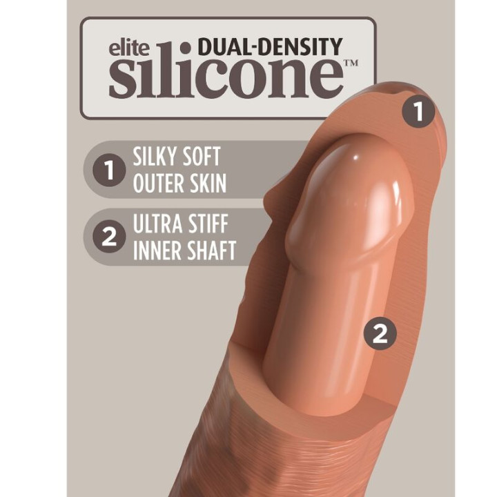 King Cock - Elite Dildo Realistico in Silicone 20.3 cm Caramel