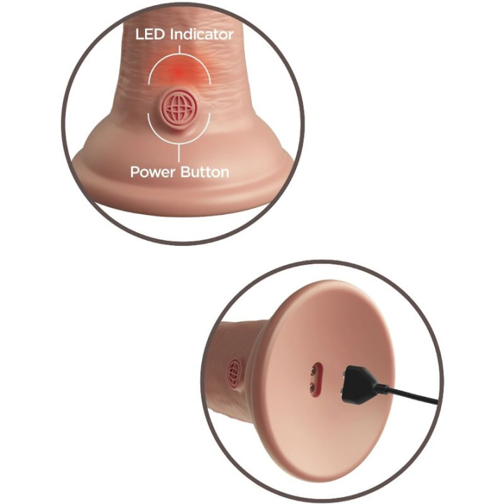 King Cock - Elite Dildo Realistico Vibrante e Silicone 15.2 cm
