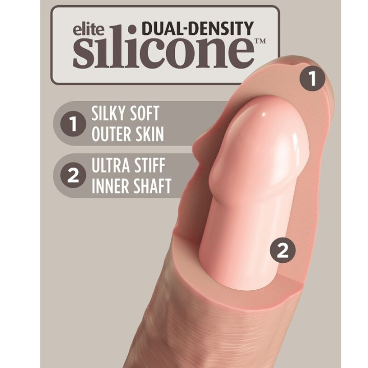 King Cock - Elite Realistyczny Wibrator Dildo i Silikonowy Pilot 17,8 cm