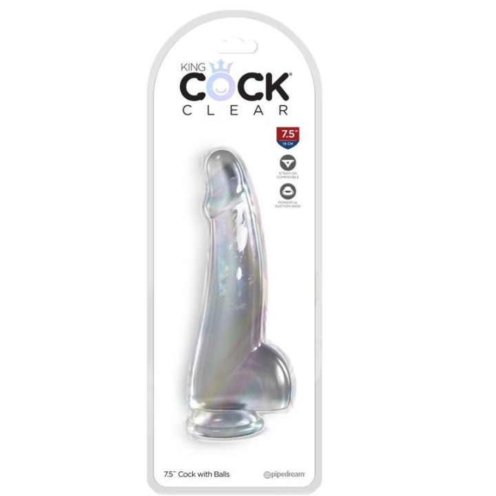 King Cock - Clear Dildo With Testicles 15.2 cm Transparent