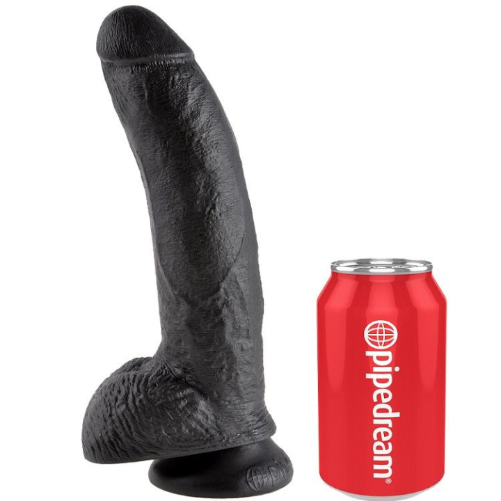 King Cock - Gode Noir Avec Boules 22.9 cm