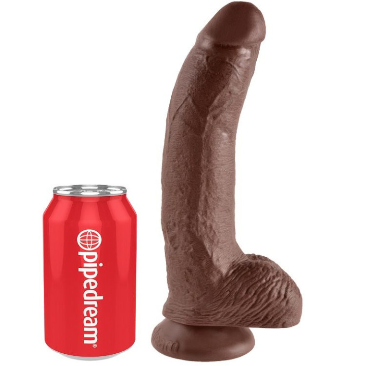 King Cock - 9 Dildo Castanho Com Bolas 22.9 cm