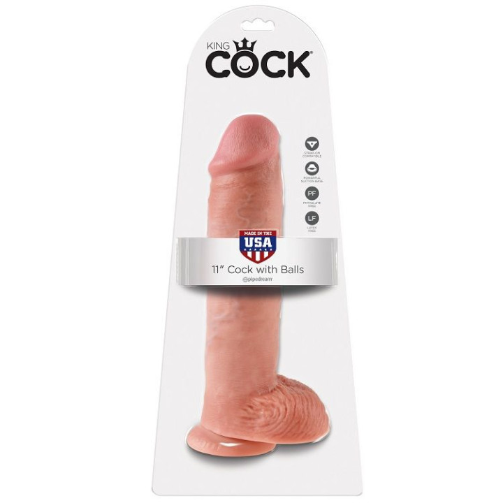 King Cock - 11 Carne de Dildo Com Bolas 28 cm