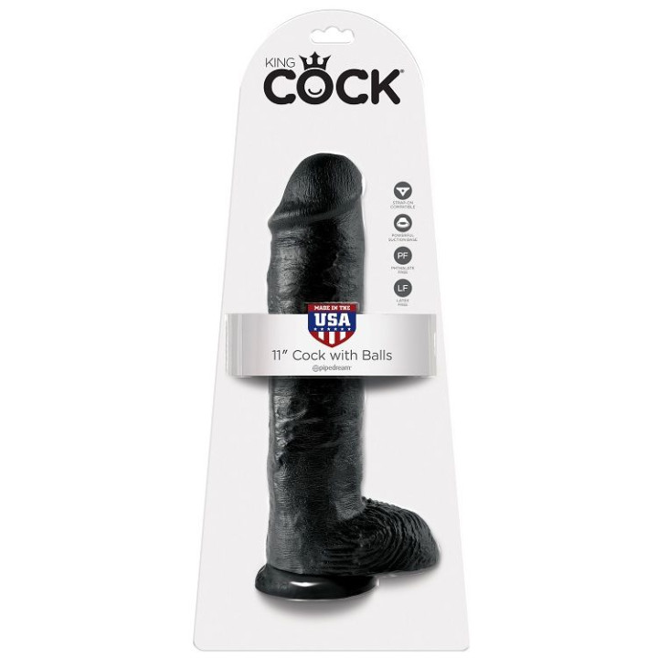 King Cock - Pene Realistico Negro 28 cm