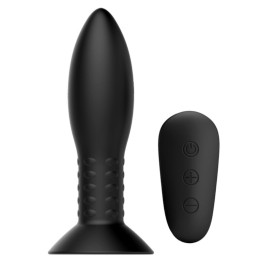 Mr Play - Plug Com Controle Remoto de Bolas Rotativas Pretas