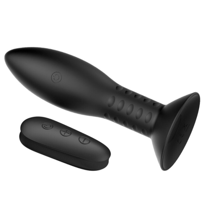 Mr Play - Plug Com Controle Remoto de Bolas Rotativas Pretas