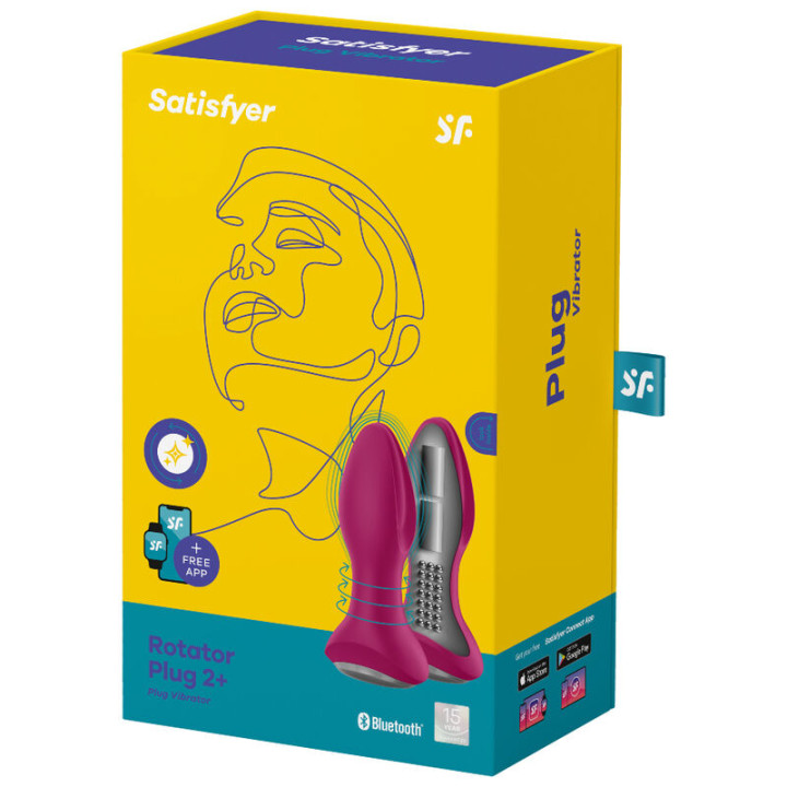 Satisfyer - Rotator Plug 2+ Wtyk Wibrujacy App Czerwony