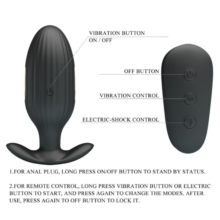 Pretty Love - Vibrador Recarregvel Anal Kelly Plug Preto