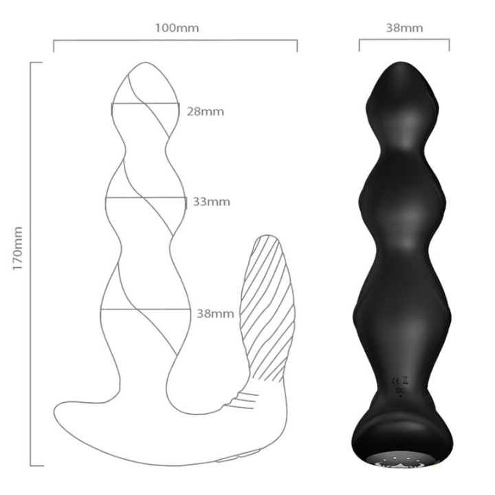 Armony - Manfun Wibrator i Stymulator Wtyczka Analna Zdalnie Sterowany Czarny