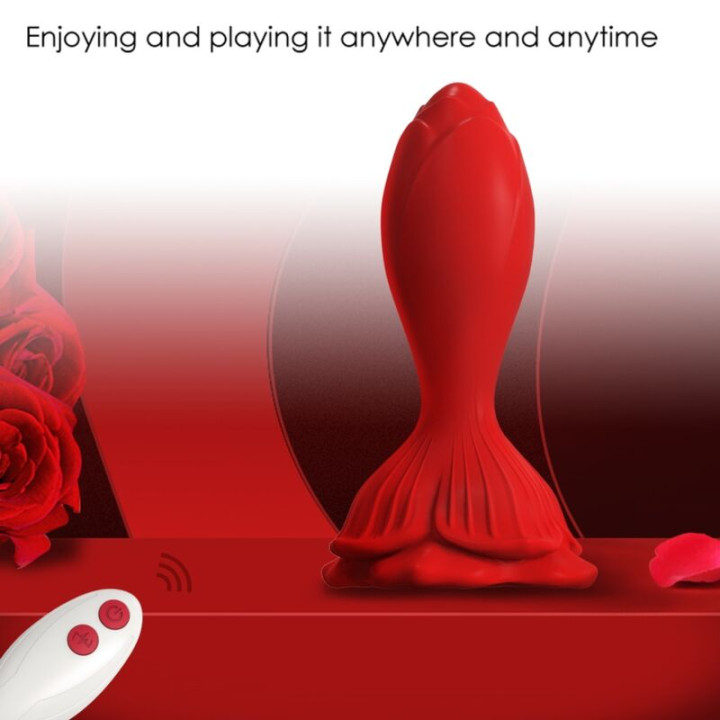 Armony - Vibrador Rosa e Plug Anal Pequeno Controle Remoto Vermelho